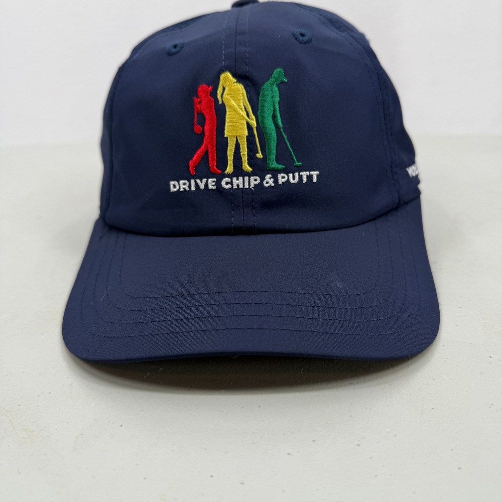 Drive Chip & Putt Hat Mens OSFA Navy Blue Volunteer Embroidered Golf Cap
